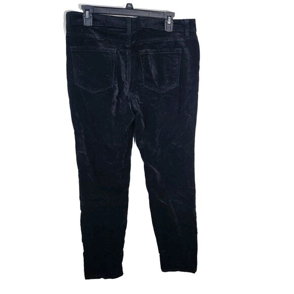 Ann Taylor LOFT Womens Pants Size 10 Modern Skinny Velour Black Mid Rise Stretch - Picture 2 of 9